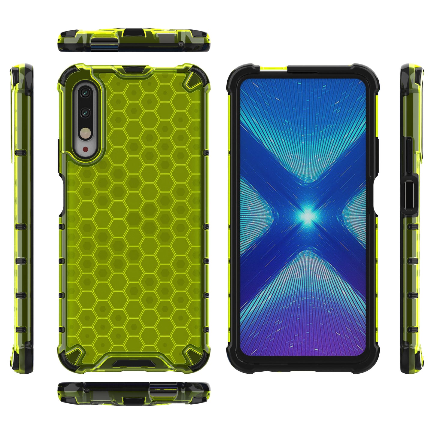 Honeycomb Pattern Shock-proof TPU + PC Hybrid Shell for Huawei Honor 9X (For China)/9X Pro