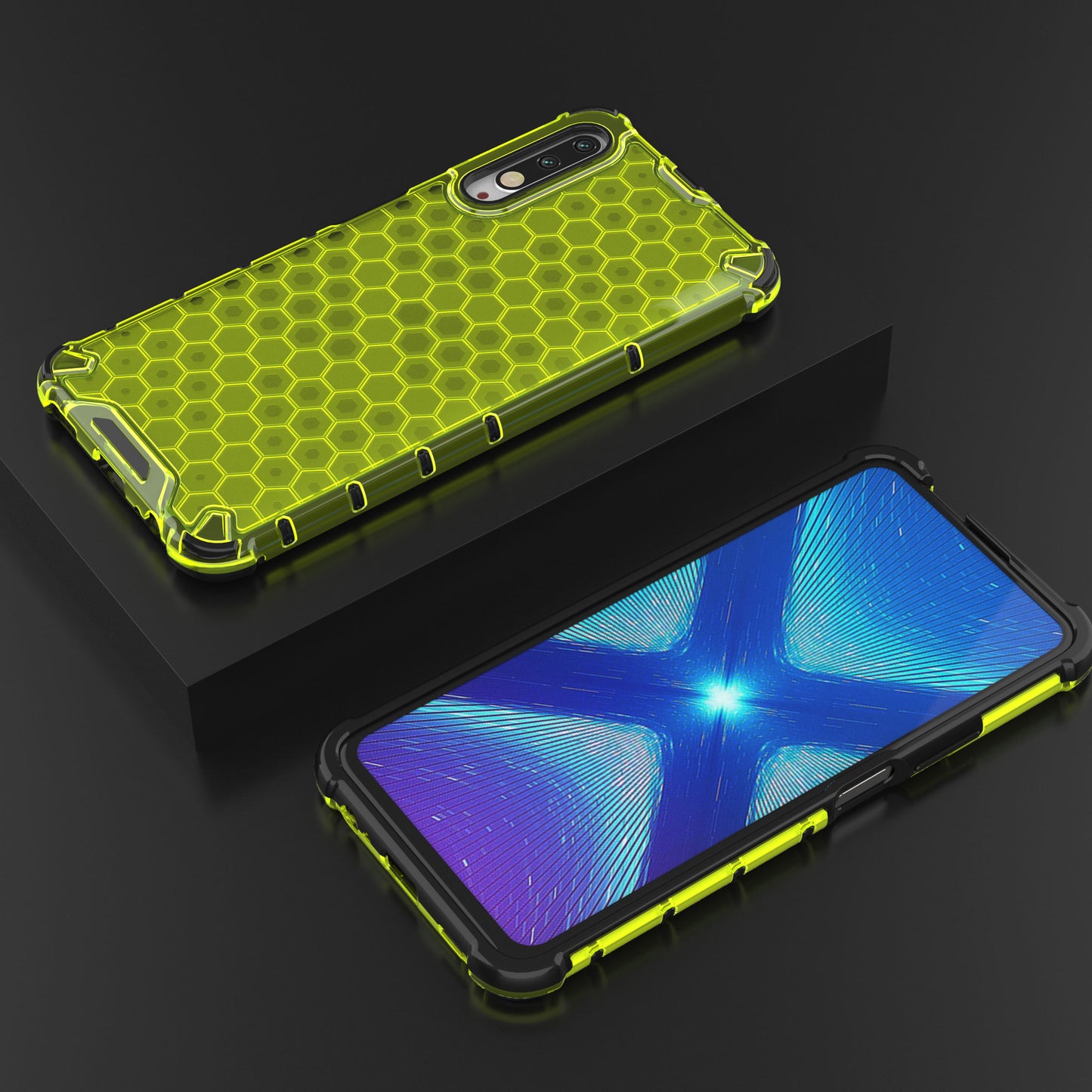Honeycomb Pattern Shock-proof TPU + PC Hybrid Shell for Huawei Honor 9X (For China)/9X Pro
