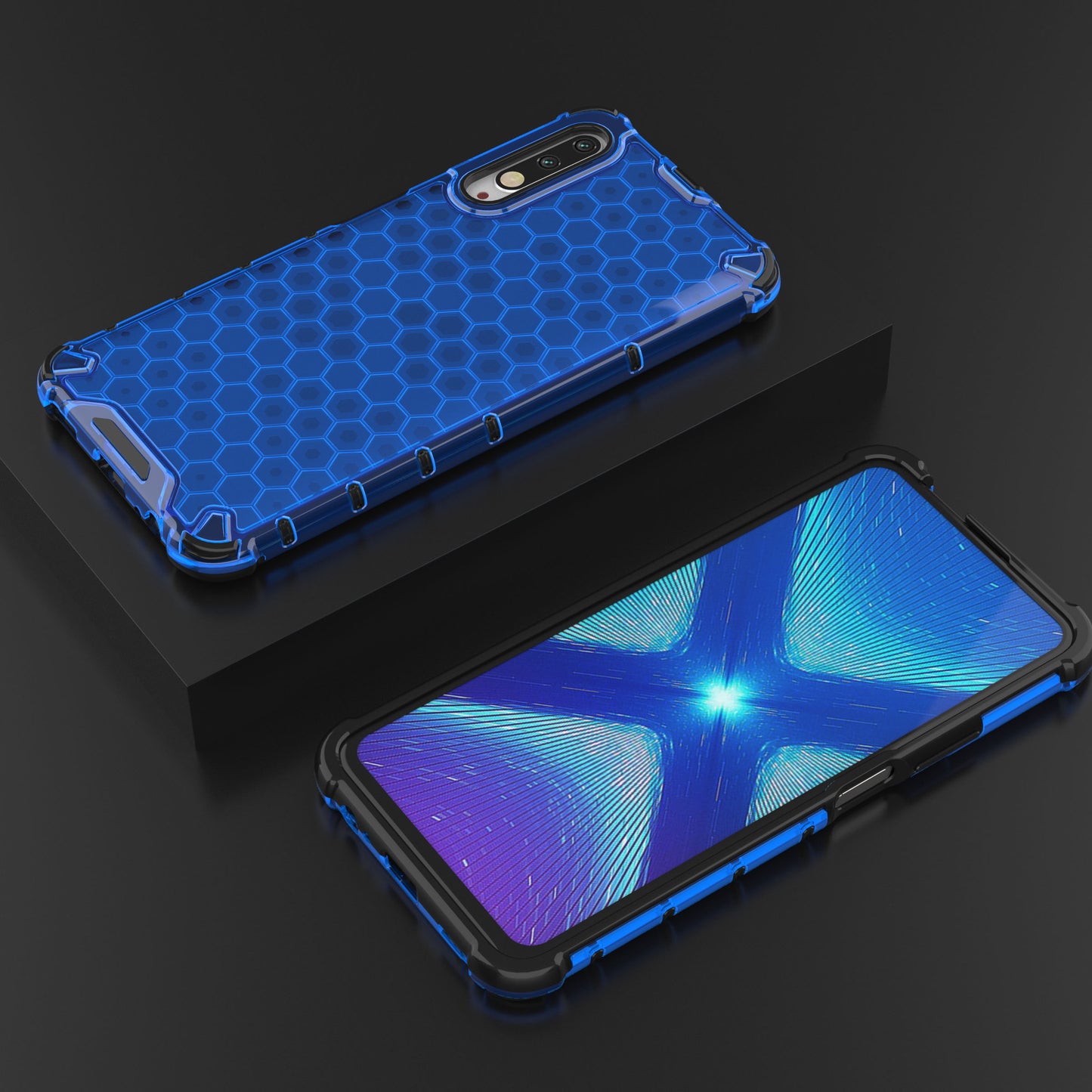 Honeycomb Pattern Shock-proof TPU + PC Hybrid Shell for Huawei Honor 9X (For China)/9X Pro