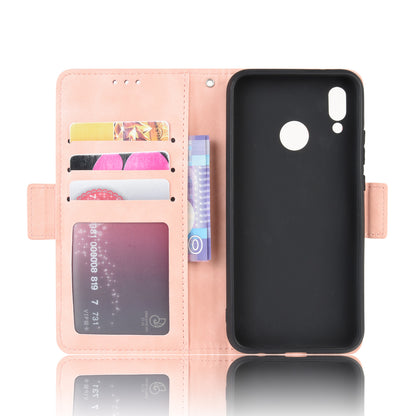 For Huawei P20 Lite (2018)/Nova 3e Protective Shell Leather Wallet Stand with Multiple Card Slots Phone Case