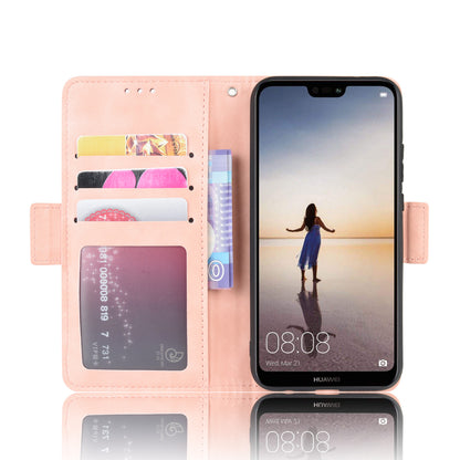 For Huawei P20 Lite (2018)/Nova 3e Protective Shell Leather Wallet Stand with Multiple Card Slots Phone Case