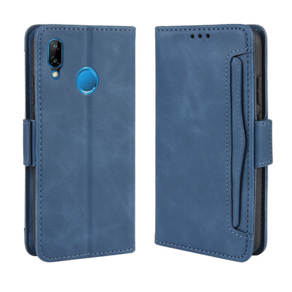 For Huawei P20 Lite (2018)/Nova 3e Protective Shell Leather Wallet Stand with Multiple Card Slots Phone Case