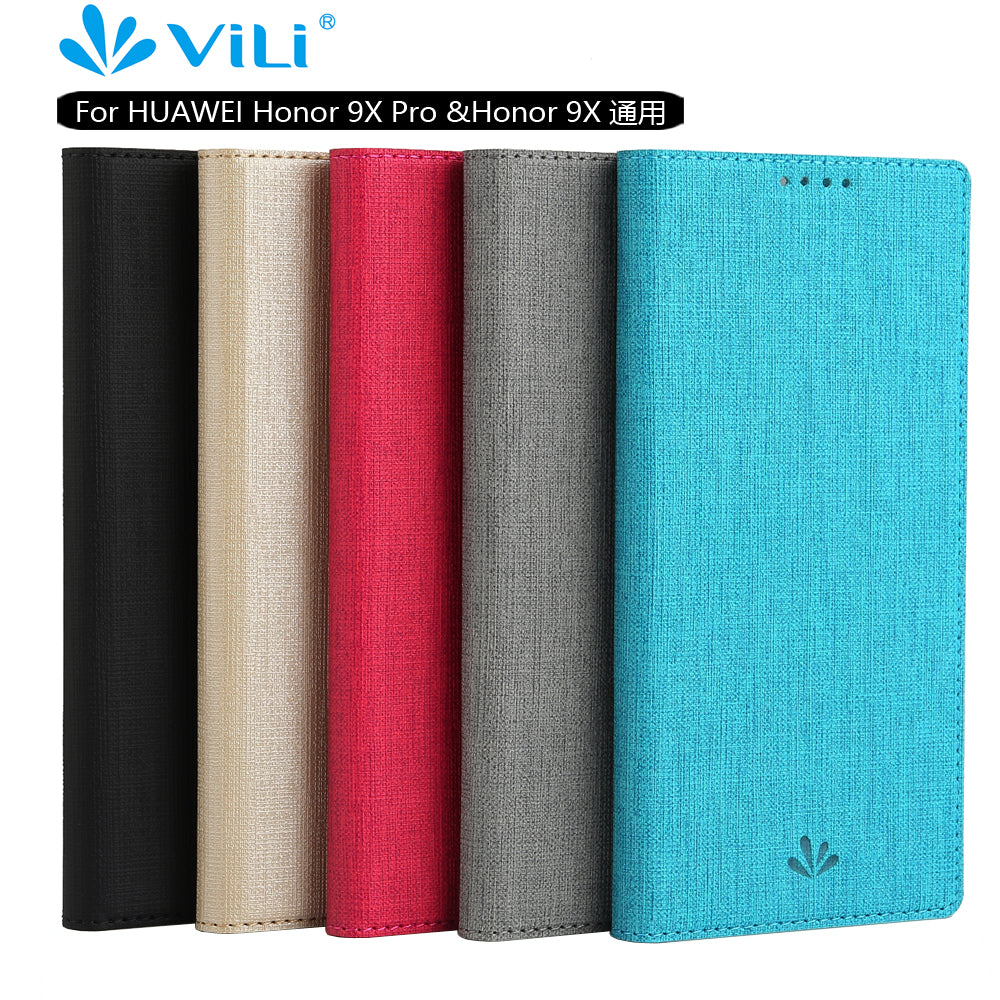 VILI DMX Cross Texture Leather Stand Case with Card Slot for Huawei Honor 9X (For China) / 9X Pro