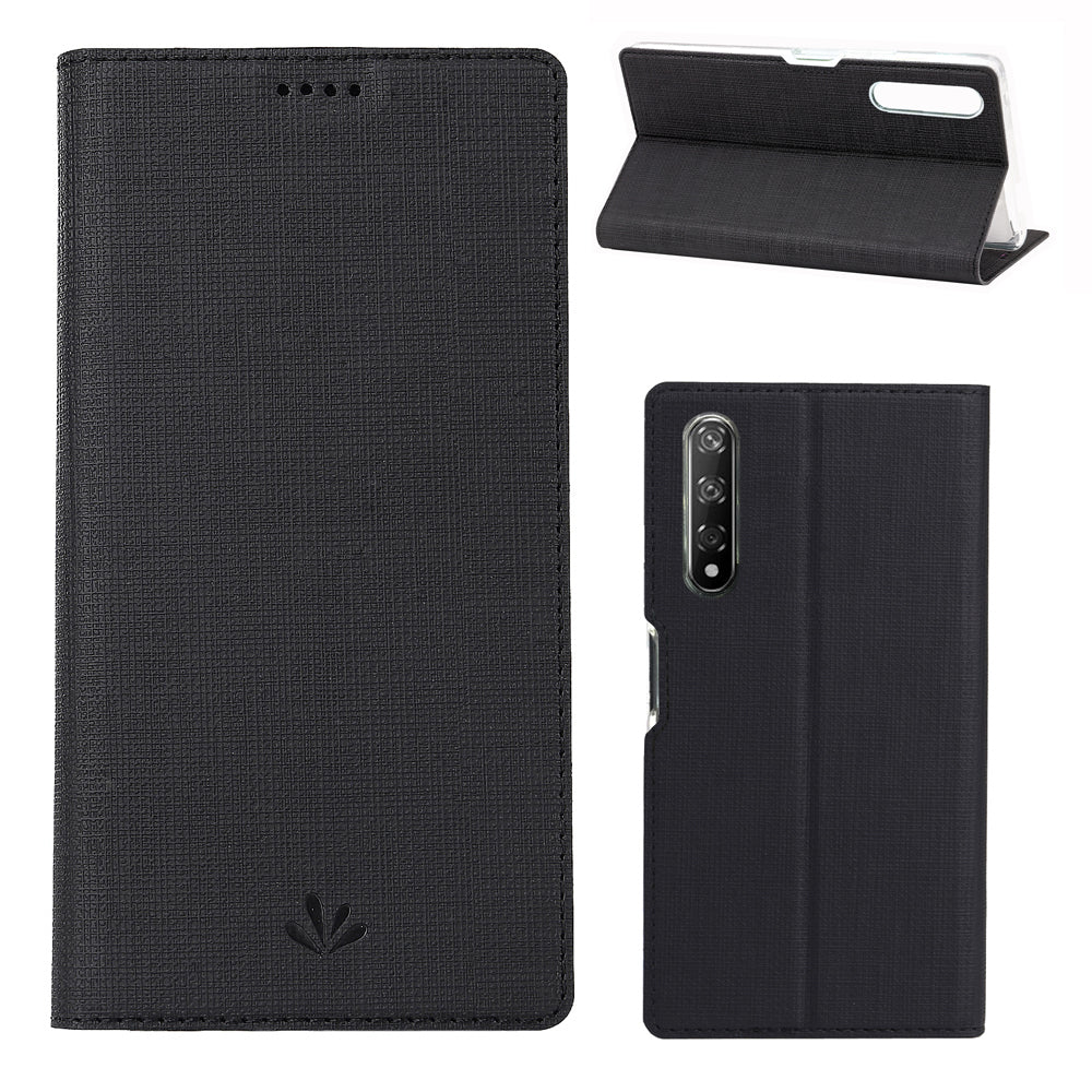 VILI DMX Cross Texture Leather Stand Case with Card Slot for Huawei Honor 9X (For China) / 9X Pro