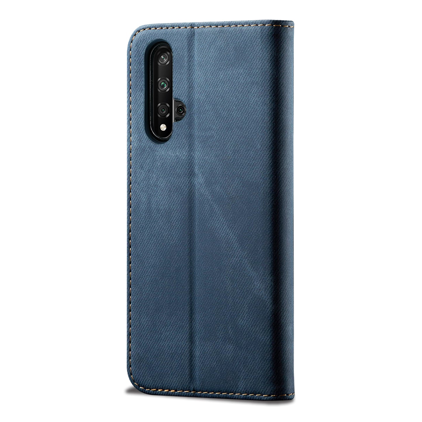 Retro Style Jeans Cloth Leather Wallet Case for Huawei Honor 20 / nova 5T