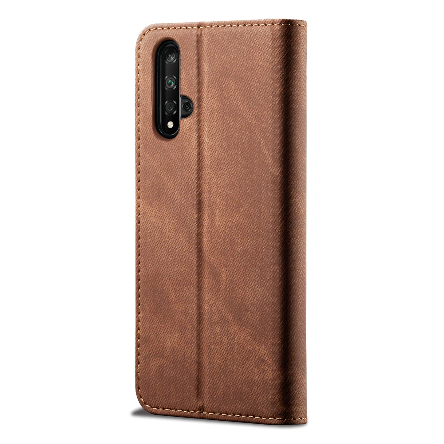Retro Style Jeans Cloth Leather Wallet Case for Huawei Honor 20 / nova 5T