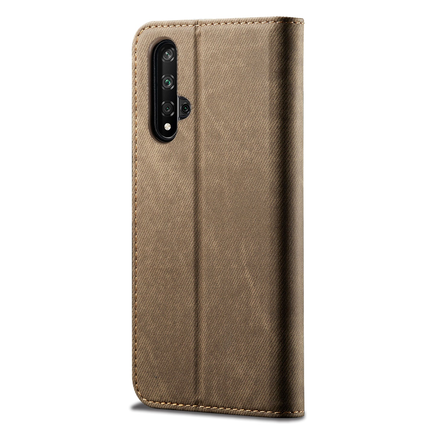 Retro Style Jeans Cloth Leather Wallet Case for Huawei Honor 20 / nova 5T