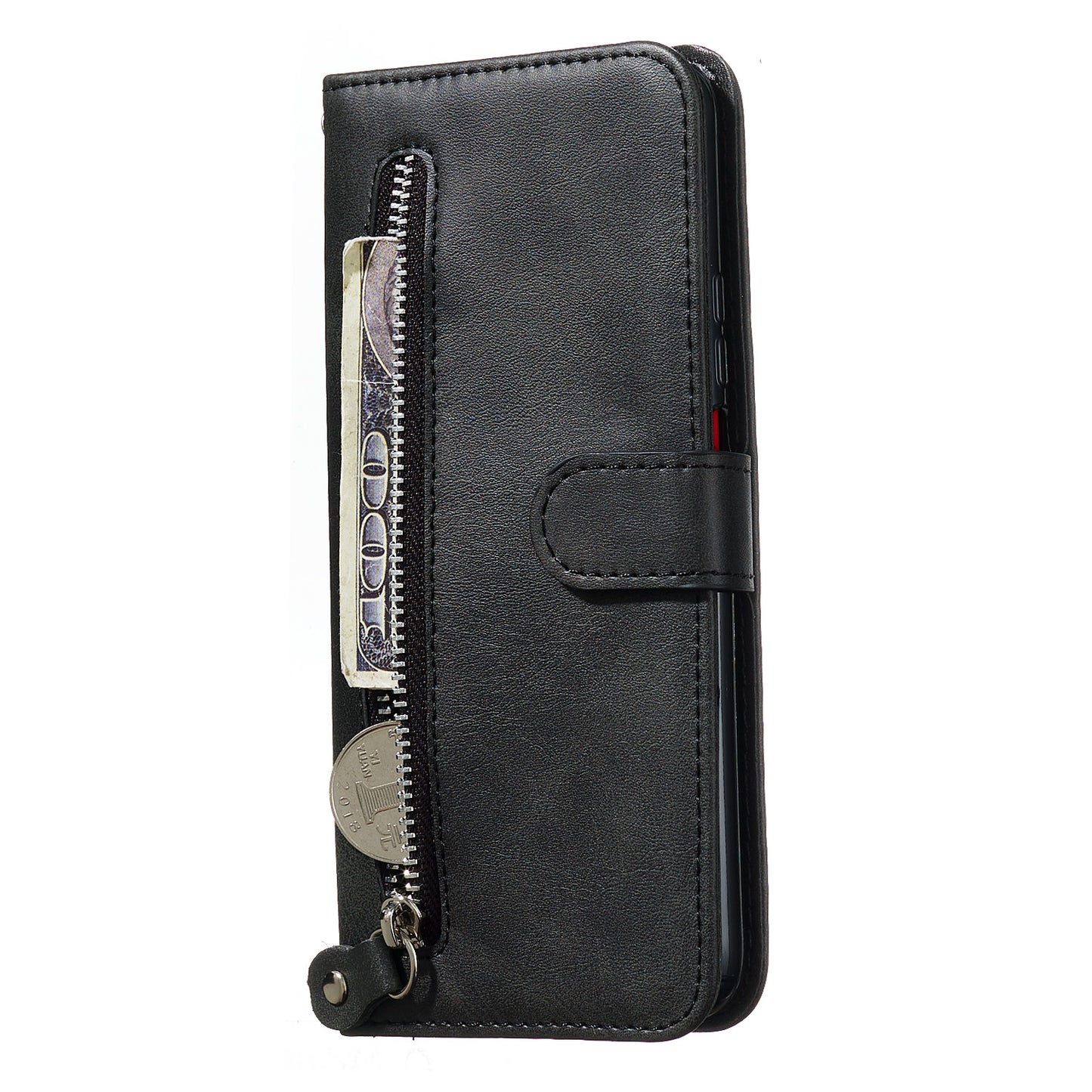 Zipper Pocket Wallet Stand Flip Leather Phone Cover for Huawei Honor 9X Pro/Honor 9X (For China)
