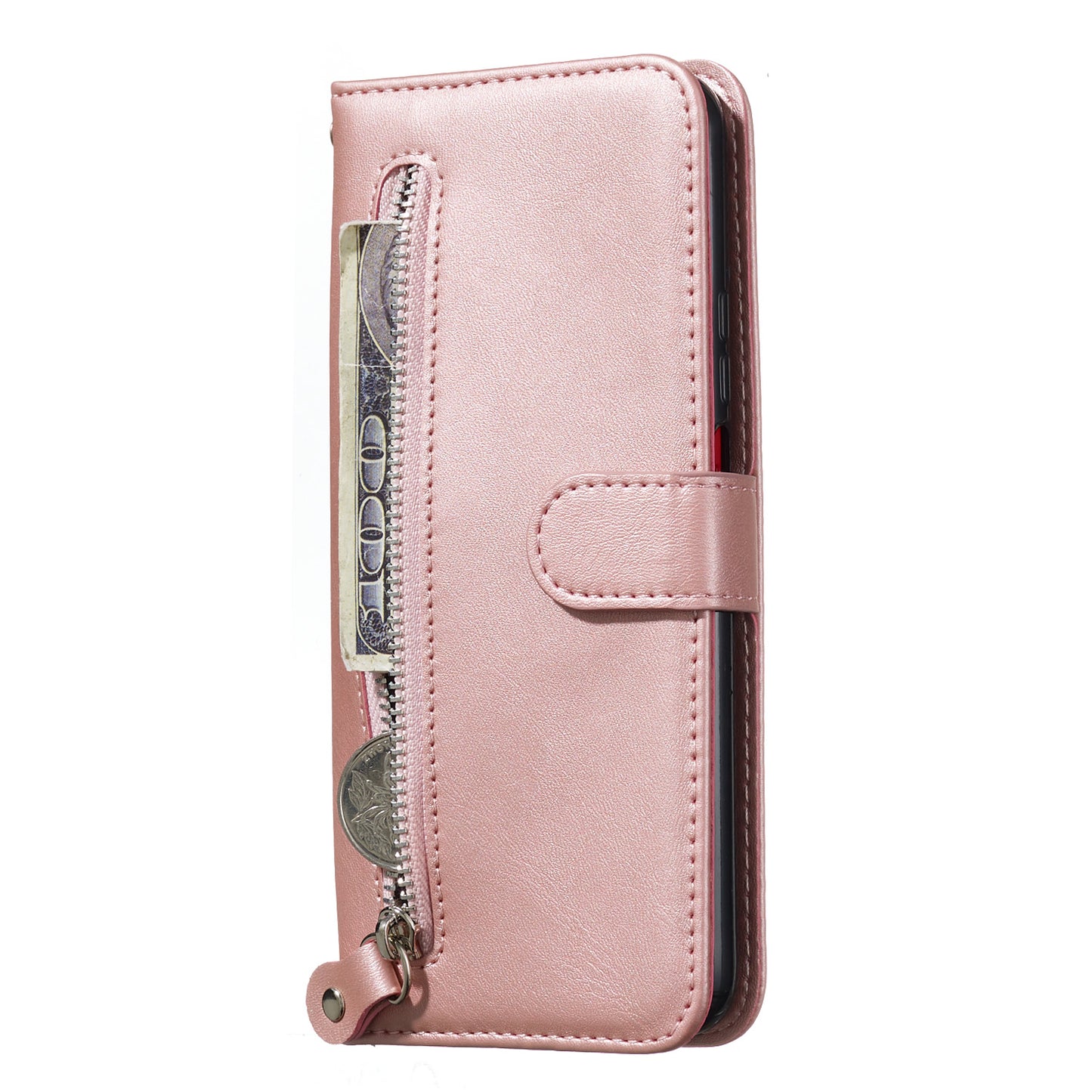Zipper Pocket Wallet Stand Flip Leather Phone Cover for Huawei Honor 9X Pro/Honor 9X (For China)