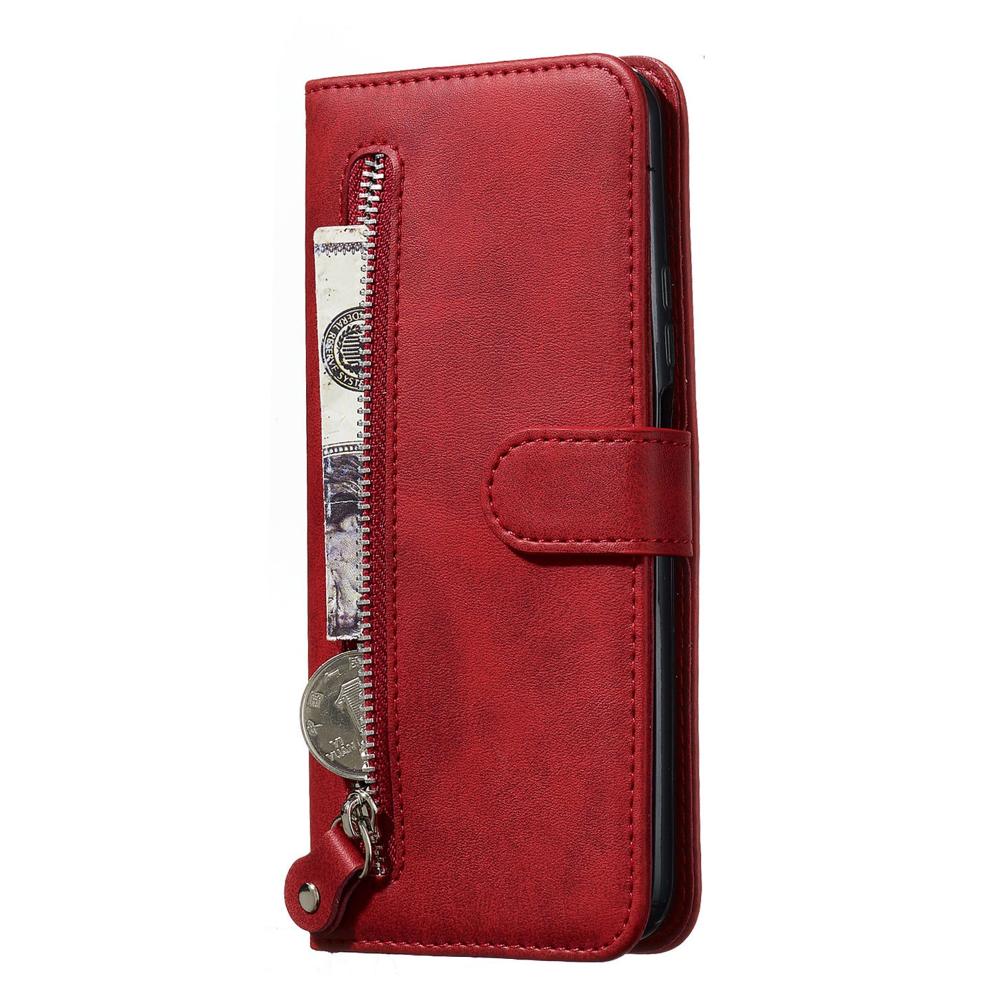 Zipper Pocket Wallet Stand Flip Leather Phone Cover for Huawei Honor 9X Pro/Honor 9X (For China)