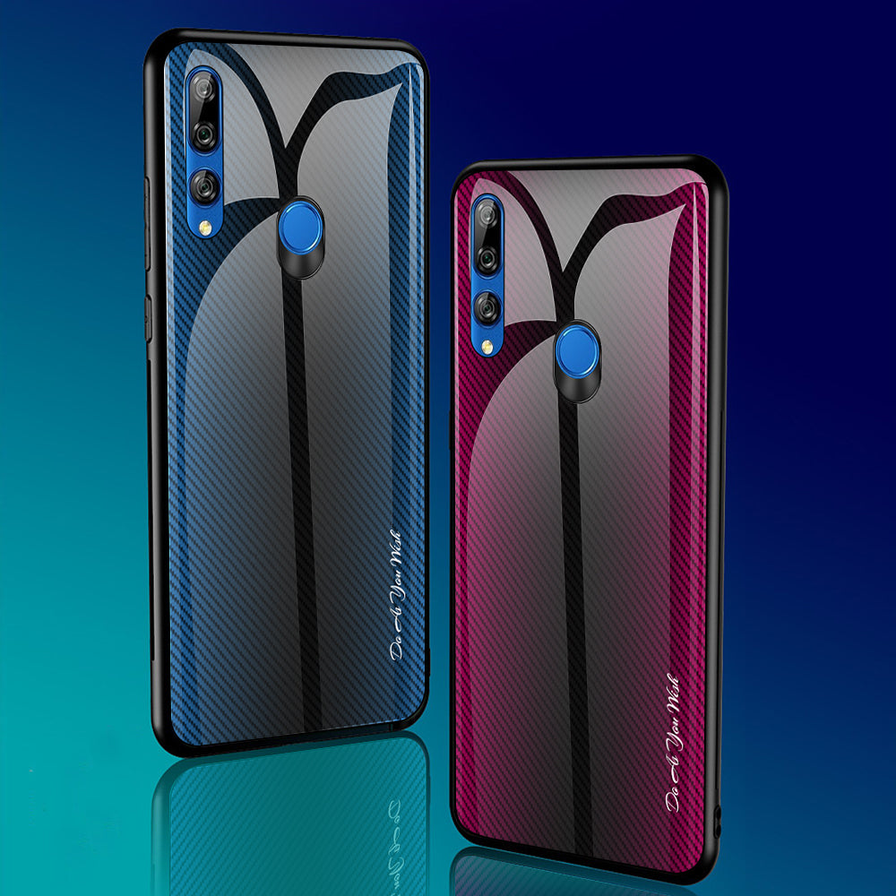 Gradient PC+Tempered Glass Back+Soft TPU Edge Case for Huawei Y9 Prime 2019