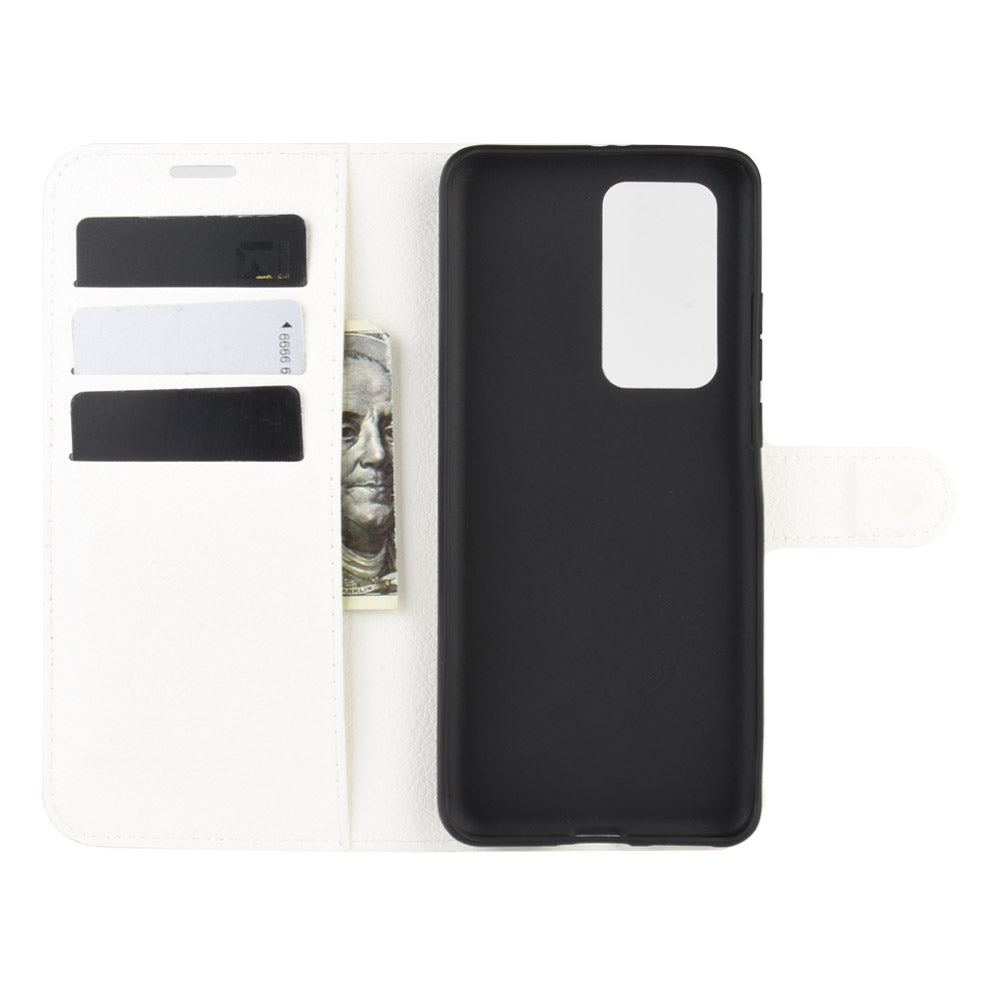 Litchi Texture Leather Wallet Stand Case Phone Shell for Huawei P40 Pro