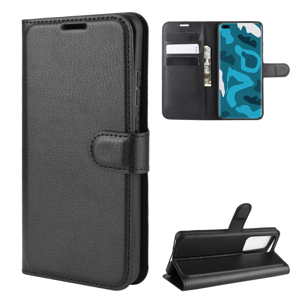 Litchi Texture Leather Wallet Stand Case Phone Shell for Huawei P40 Pro