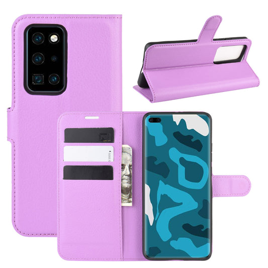 Litchi Texture Leather Wallet Stand Case Phone Shell for Huawei P40 Pro