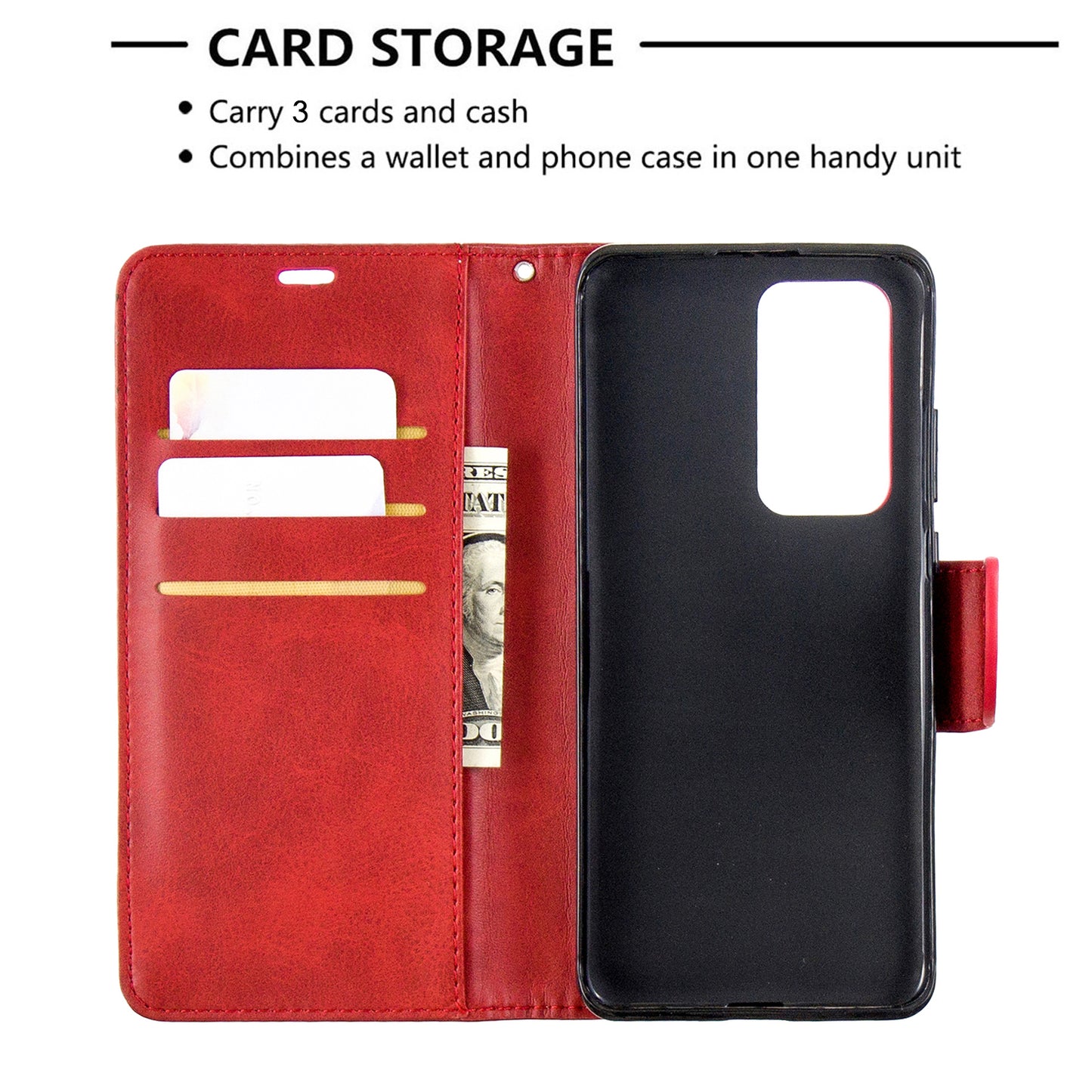 PU Leather Wallet Stand Case Cover for Huawei P40 Pro