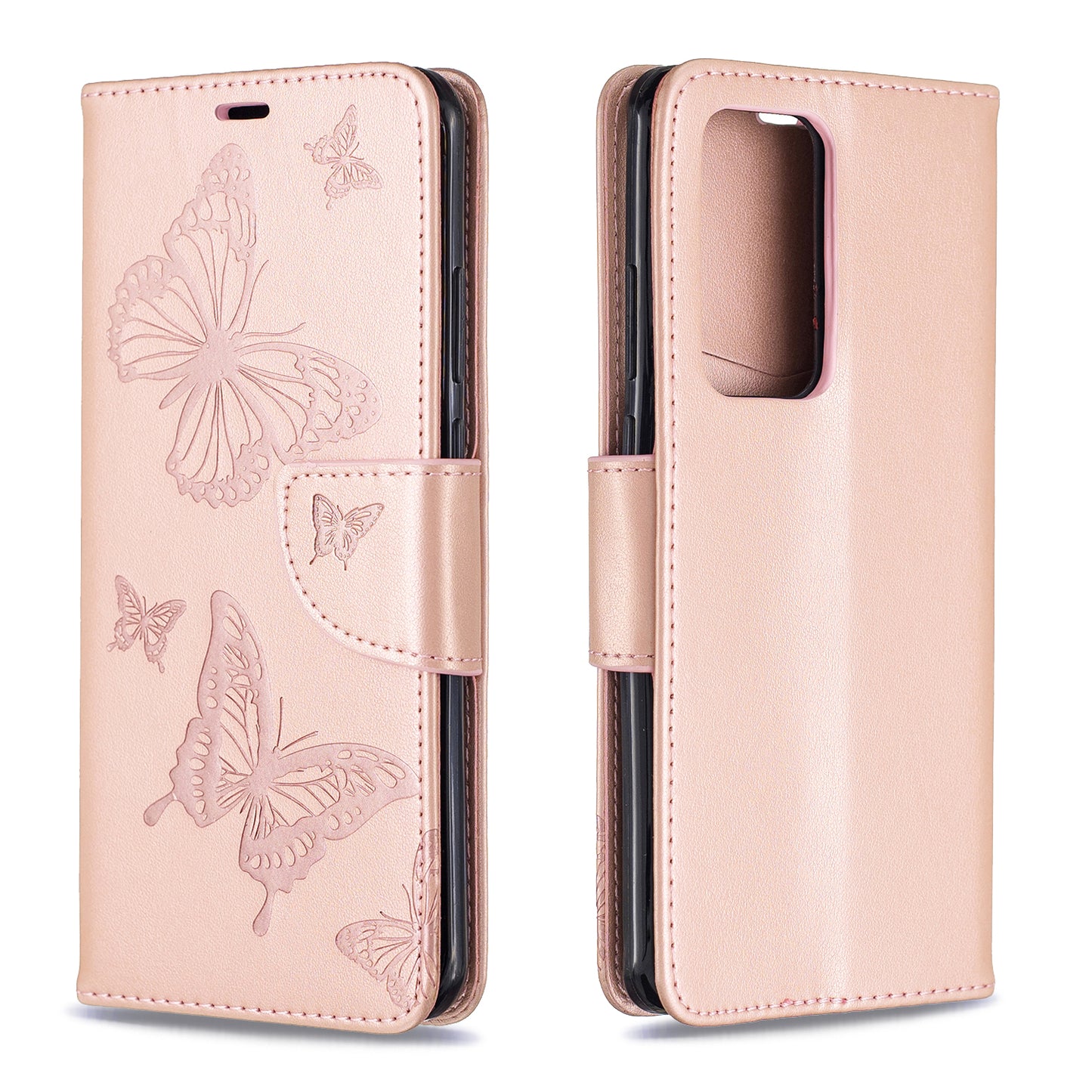 Imprint Butterfly Leather Stand Case with Card Slots for Huawei P40 Pro