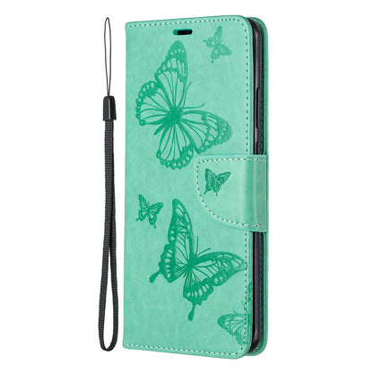 Imprint Butterfly Leather Stand Case with Card Slots for Huawei P40 Pro