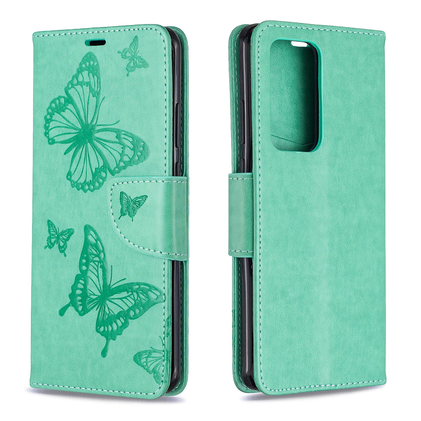 Imprint Butterfly Leather Stand Case with Card Slots for Huawei P40 Pro