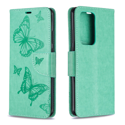 Imprint Butterfly Leather Stand Case with Card Slots for Huawei P40 Pro