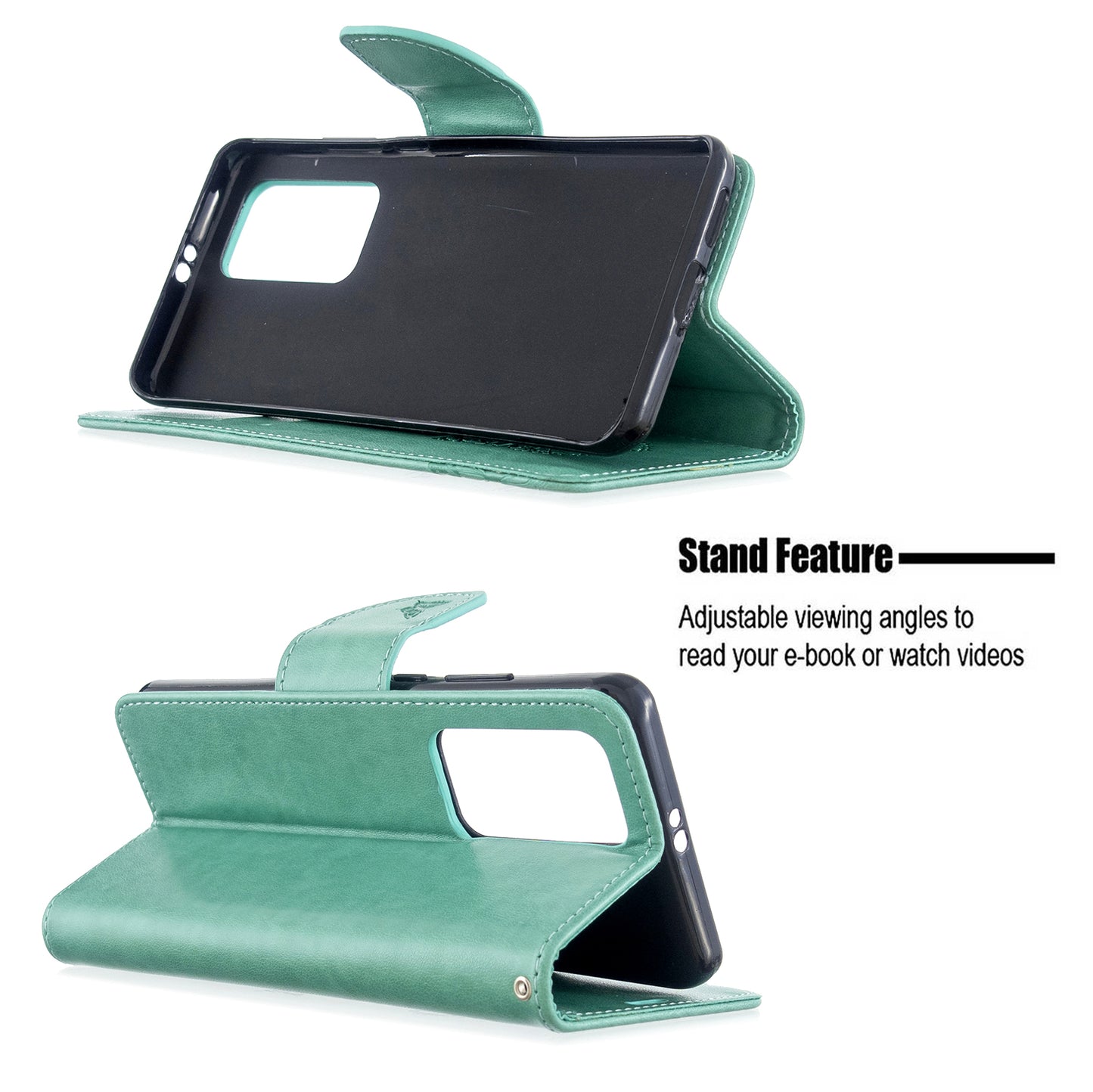 Imprint Butterfly Leather Stand Case with Card Slots for Huawei P40 Pro