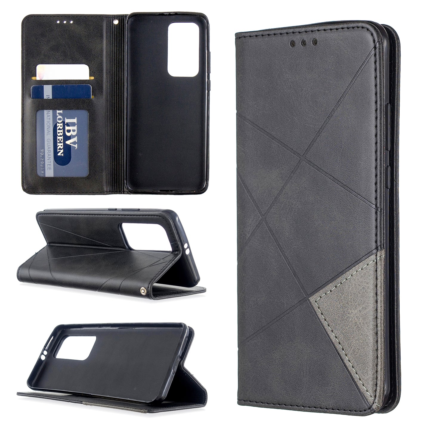 Geometric Pattern Stand Leather Card Holder Case for Huawei P40 Pro