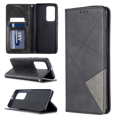 Geometric Pattern Stand Leather Card Holder Case for Huawei P40 Pro