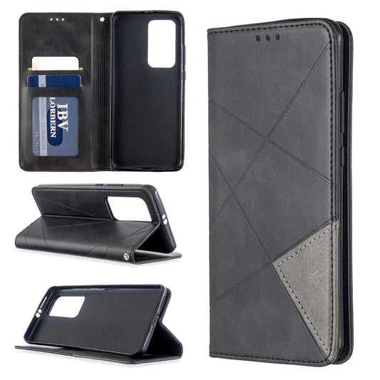 Geometric Pattern Stand Leather Card Holder Case for Huawei P40 Pro