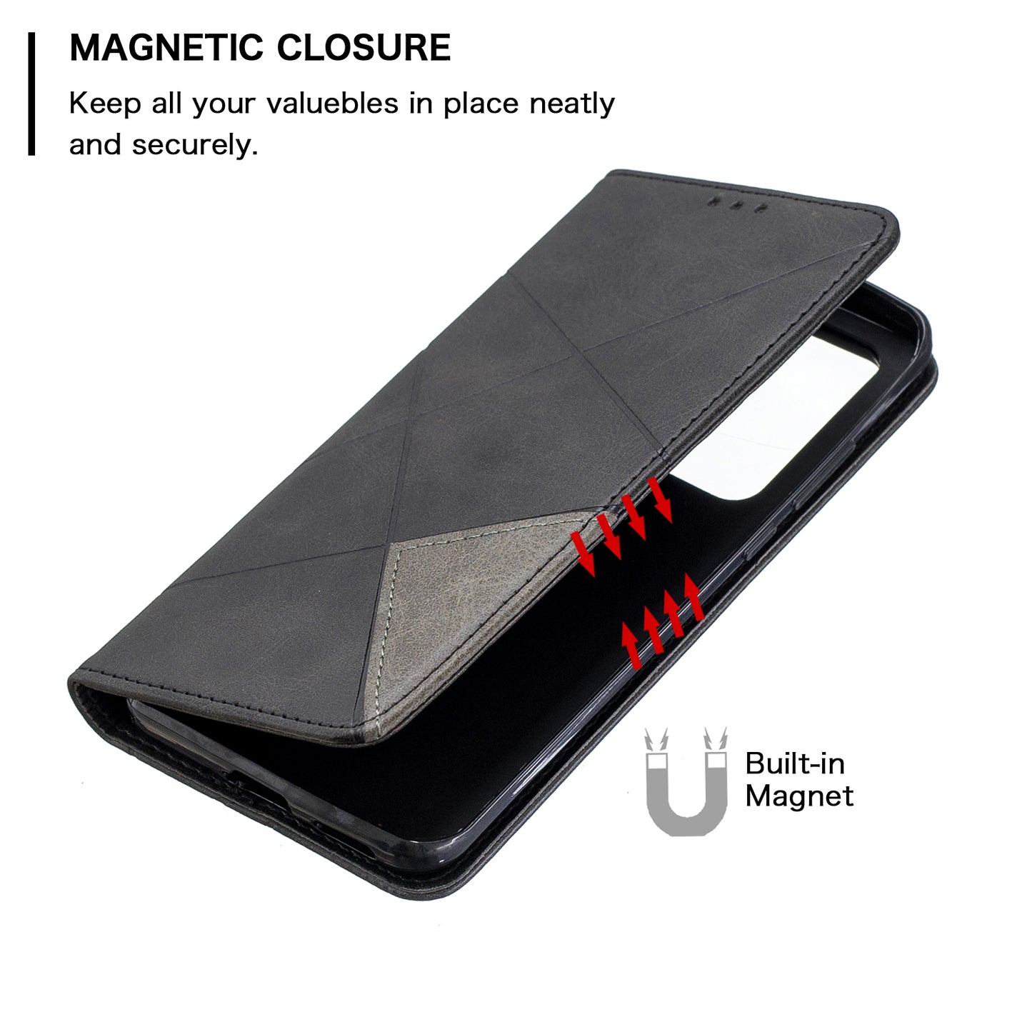 Geometric Pattern Stand Leather Card Holder Case for Huawei P40 Pro