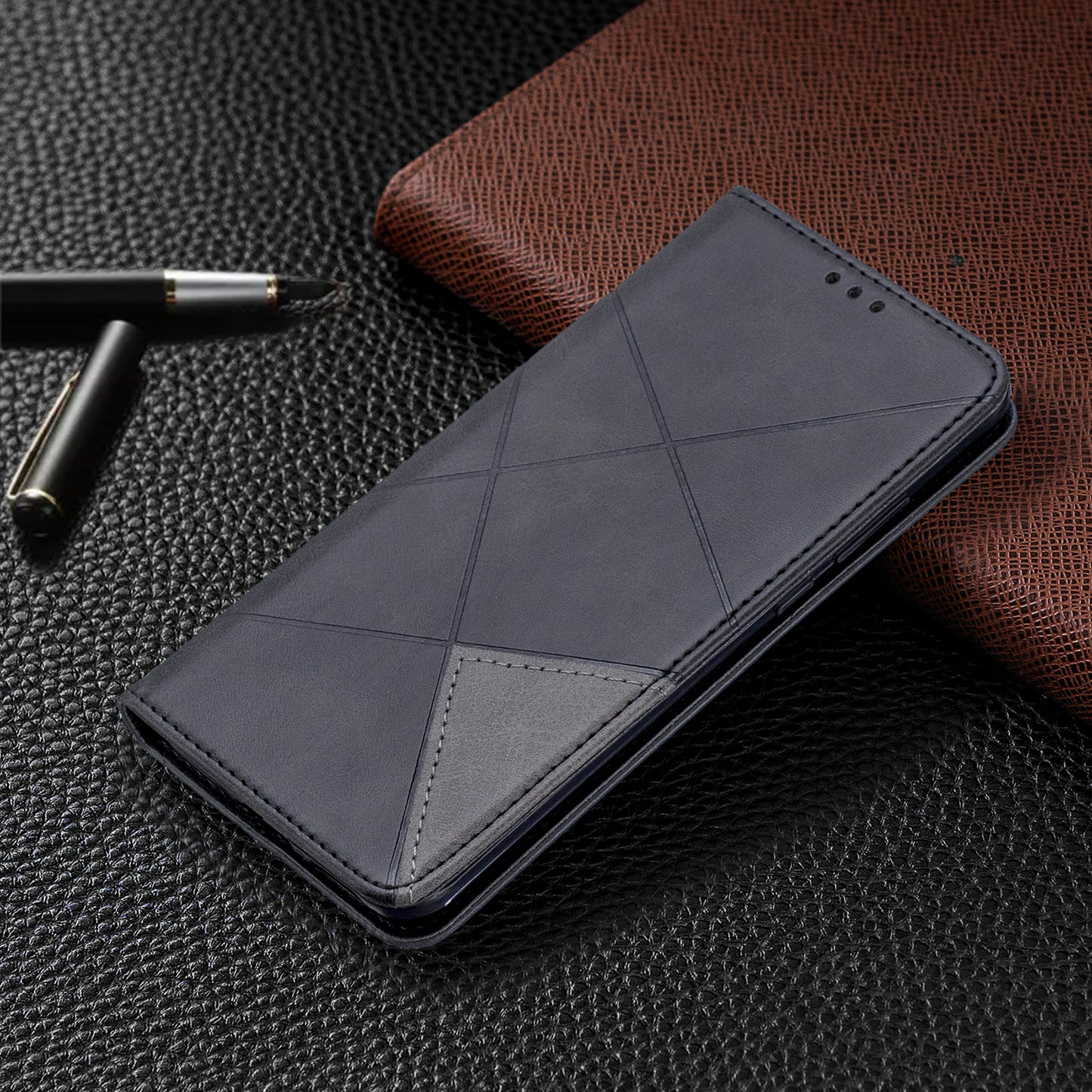 Geometric Pattern Stand Leather Card Holder Case for Huawei P40 Pro