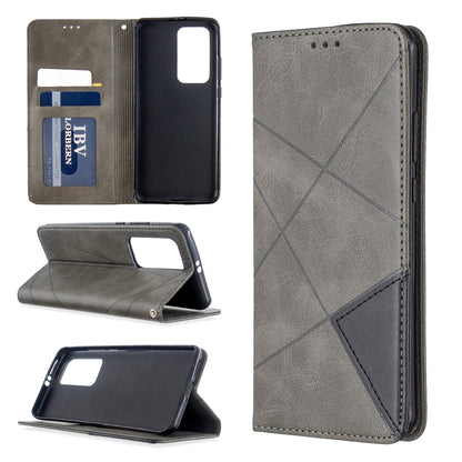 Geometric Pattern Stand Leather Card Holder Case for Huawei P40 Pro