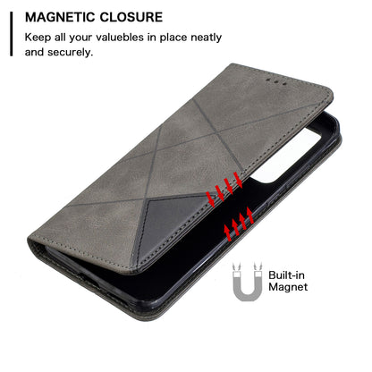 Geometric Pattern Stand Leather Card Holder Case for Huawei P40 Pro