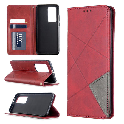 Geometric Pattern Stand Leather Card Holder Case for Huawei P40 Pro