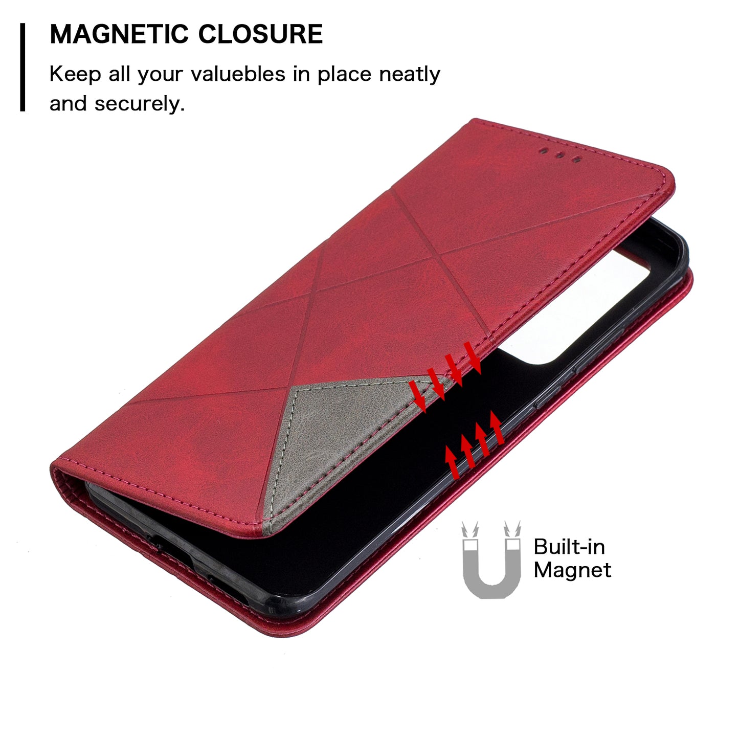 Geometric Pattern Stand Leather Card Holder Case for Huawei P40 Pro