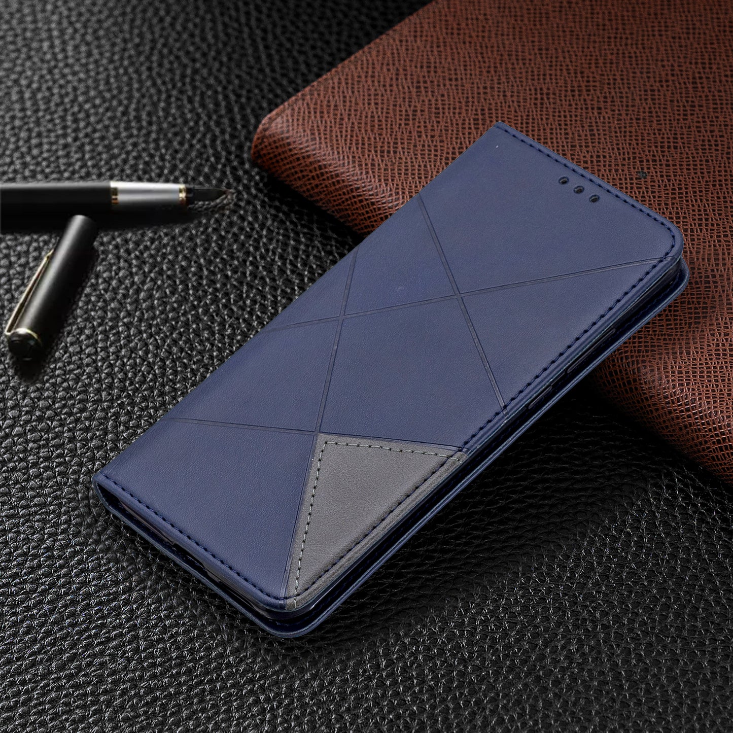 Geometric Pattern Stand Leather Card Holder Case for Huawei P40 Pro