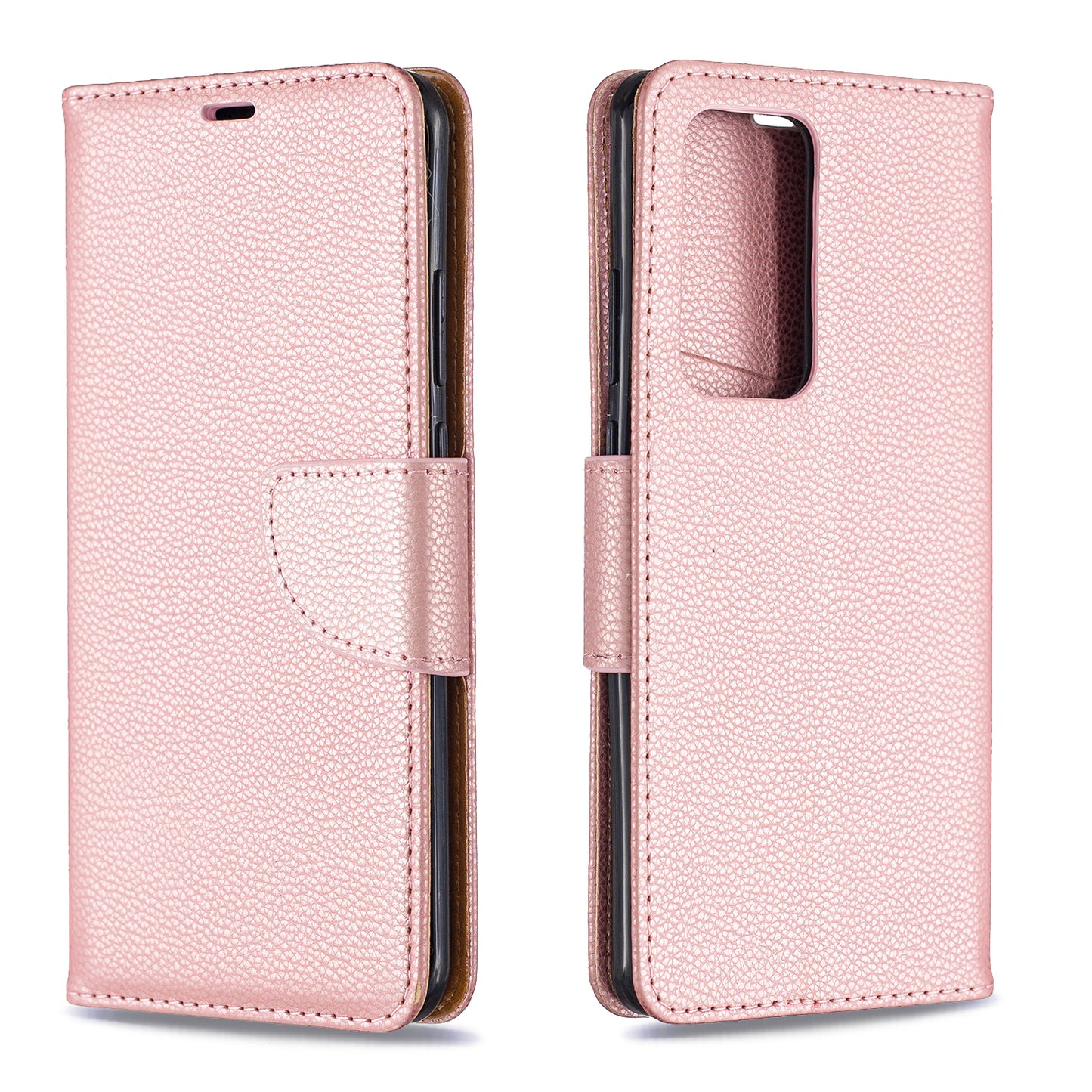 Litchi Skin Wallet Leather Stand Case for Huawei P40 Pro