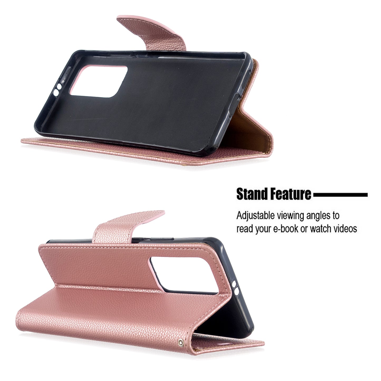Litchi Skin Wallet Leather Stand Case for Huawei P40 Pro