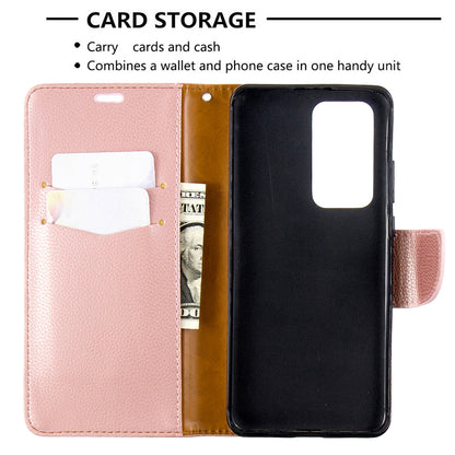 Litchi Skin Wallet Leather Stand Case for Huawei P40 Pro