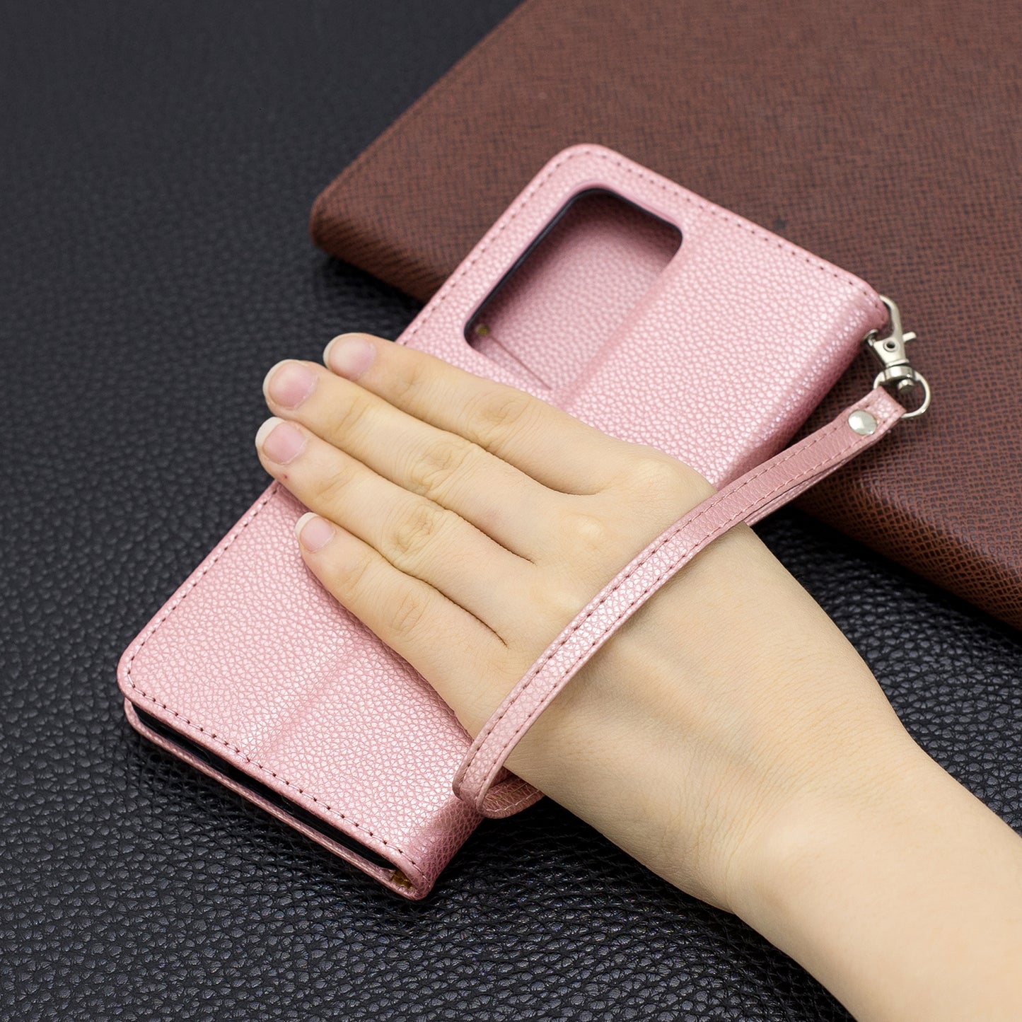 Litchi Skin Wallet Leather Stand Case for Huawei P40 Pro