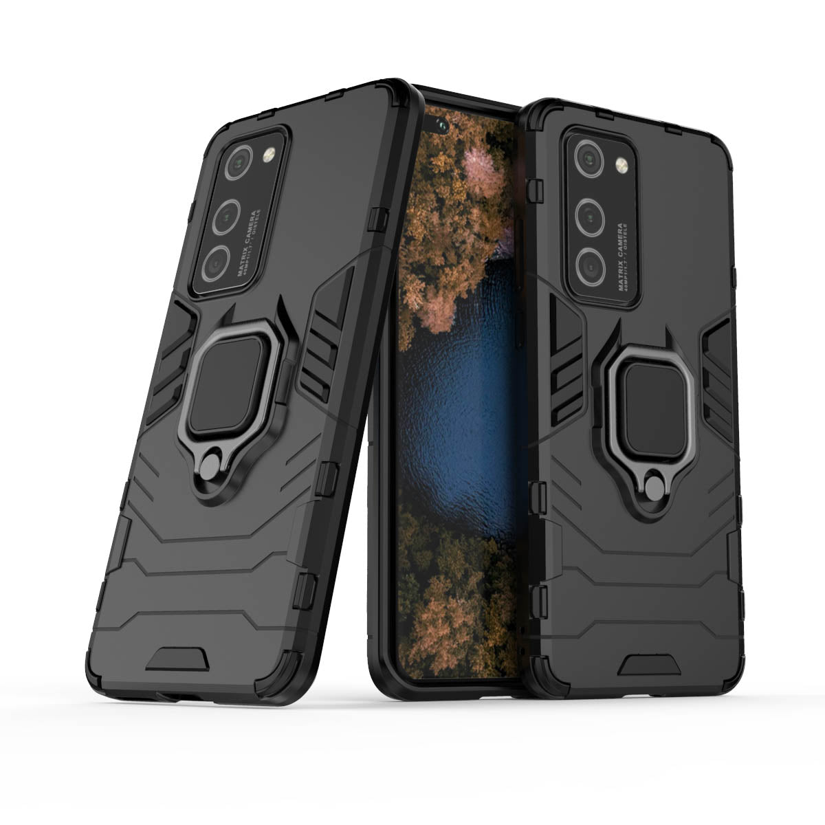 Cool Guard Ring Holder PC TPU Hybrid Cover for Huawei P40 Pro