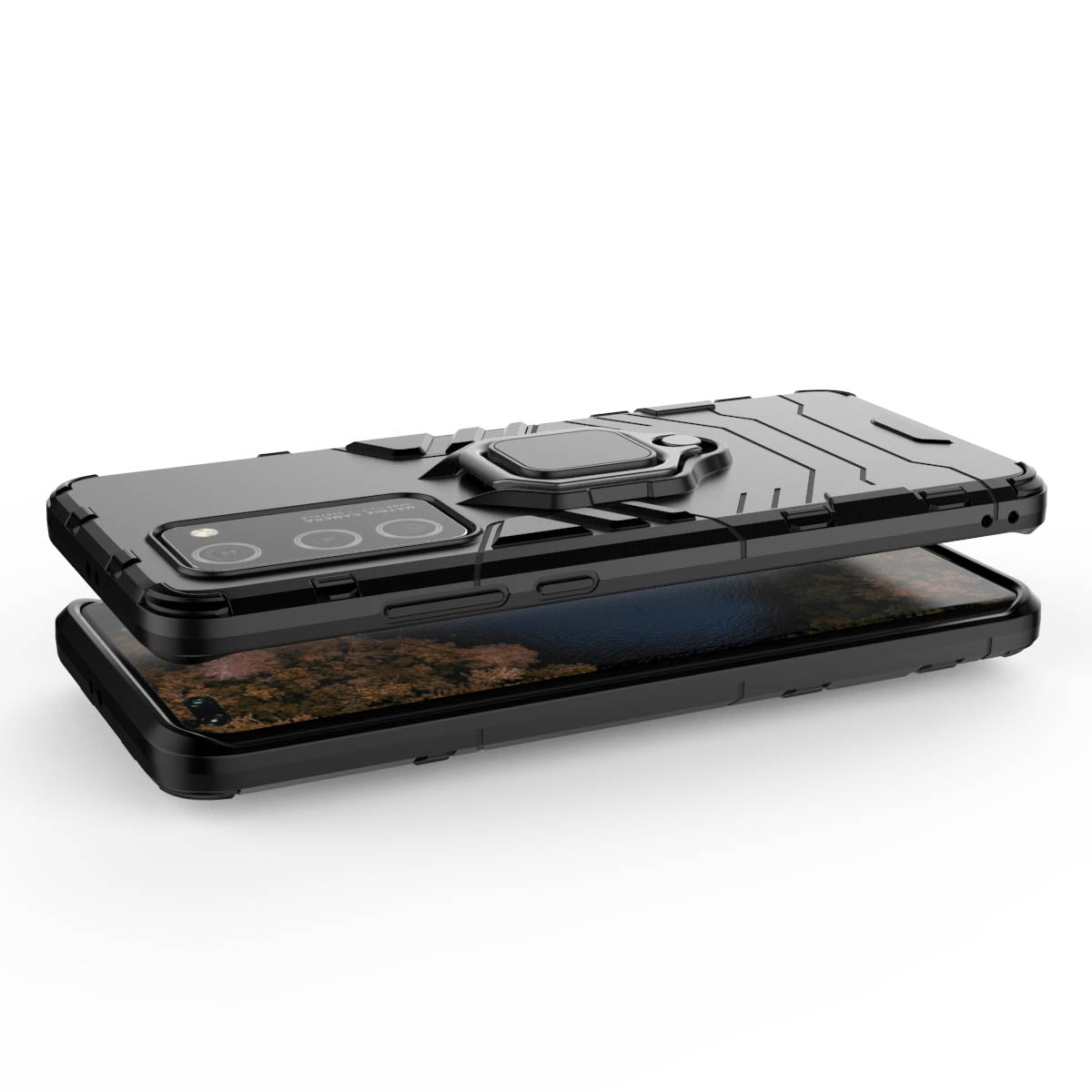 Cool Guard Ring Holder PC TPU Hybrid Cover for Huawei P40 Pro