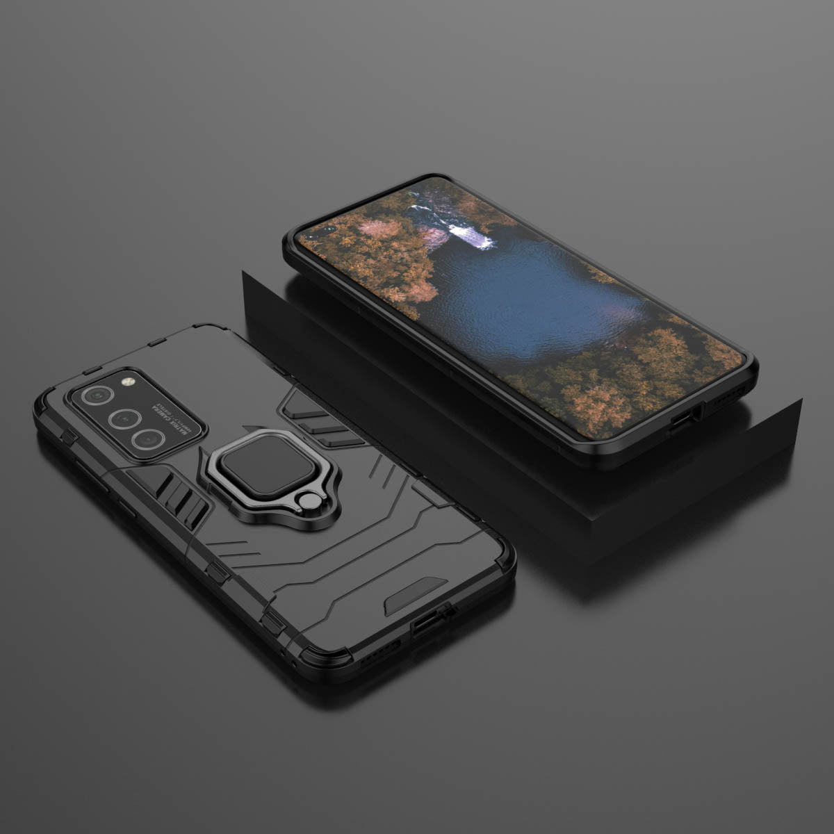 Cool Guard Ring Holder PC TPU Hybrid Cover for Huawei P40 Pro