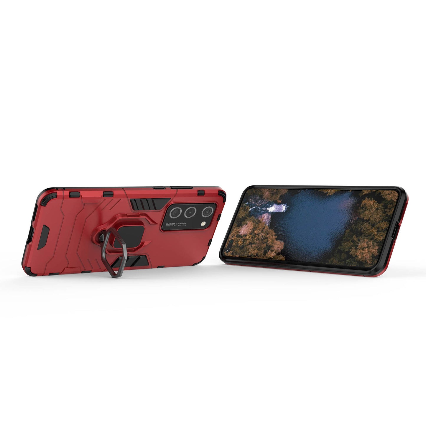 Cool Guard Ring Holder PC TPU Hybrid Cover for Huawei P40 Pro