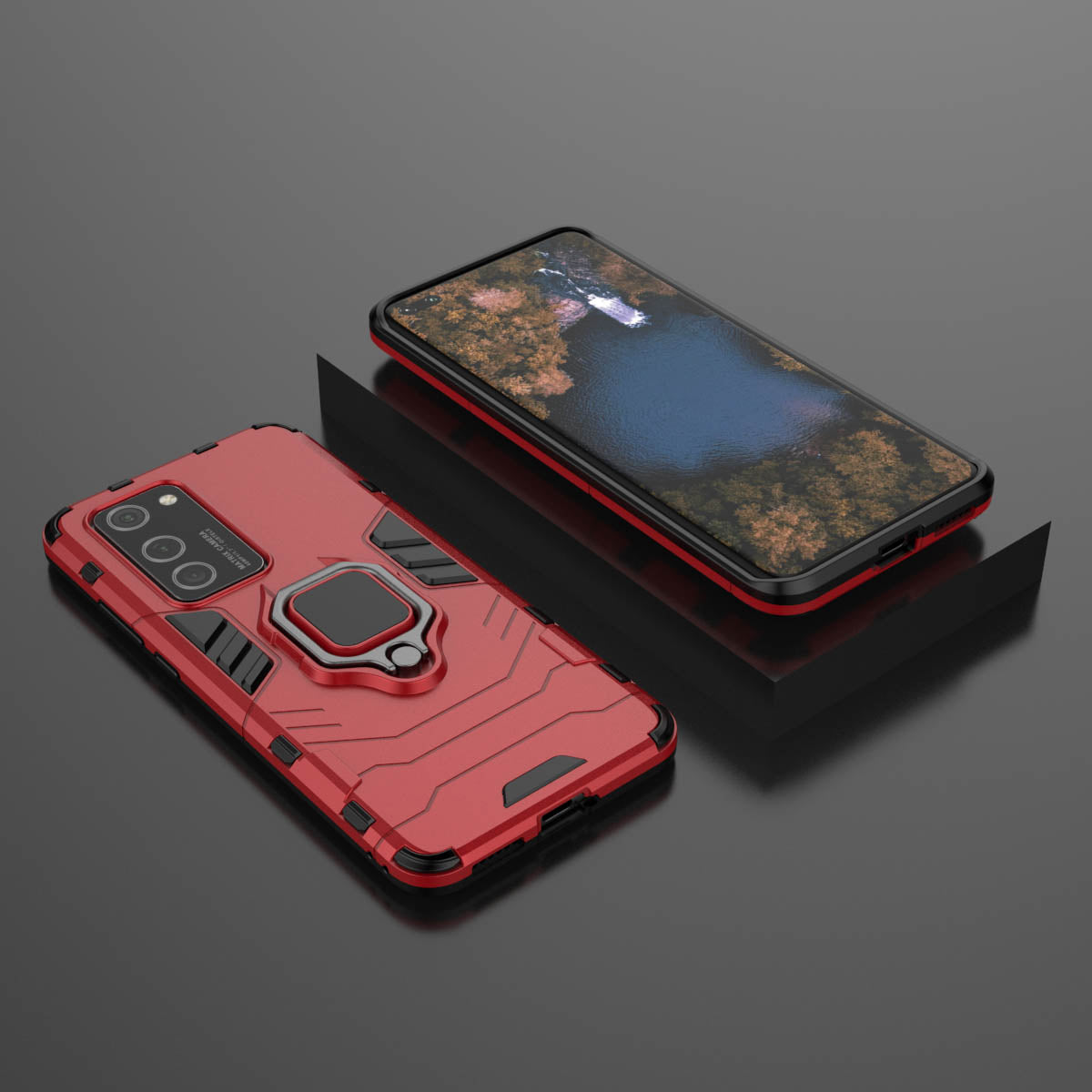 Cool Guard Ring Holder PC TPU Hybrid Cover for Huawei P40 Pro
