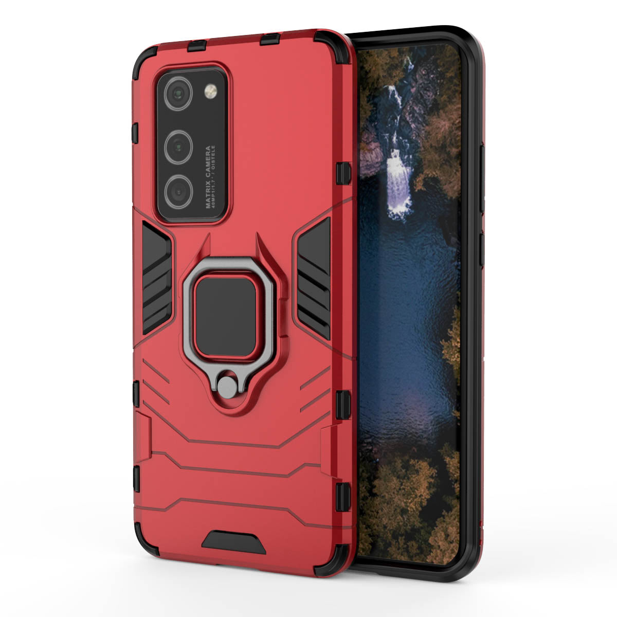 Cool Guard Ring Holder PC TPU Hybrid Cover for Huawei P40 Pro