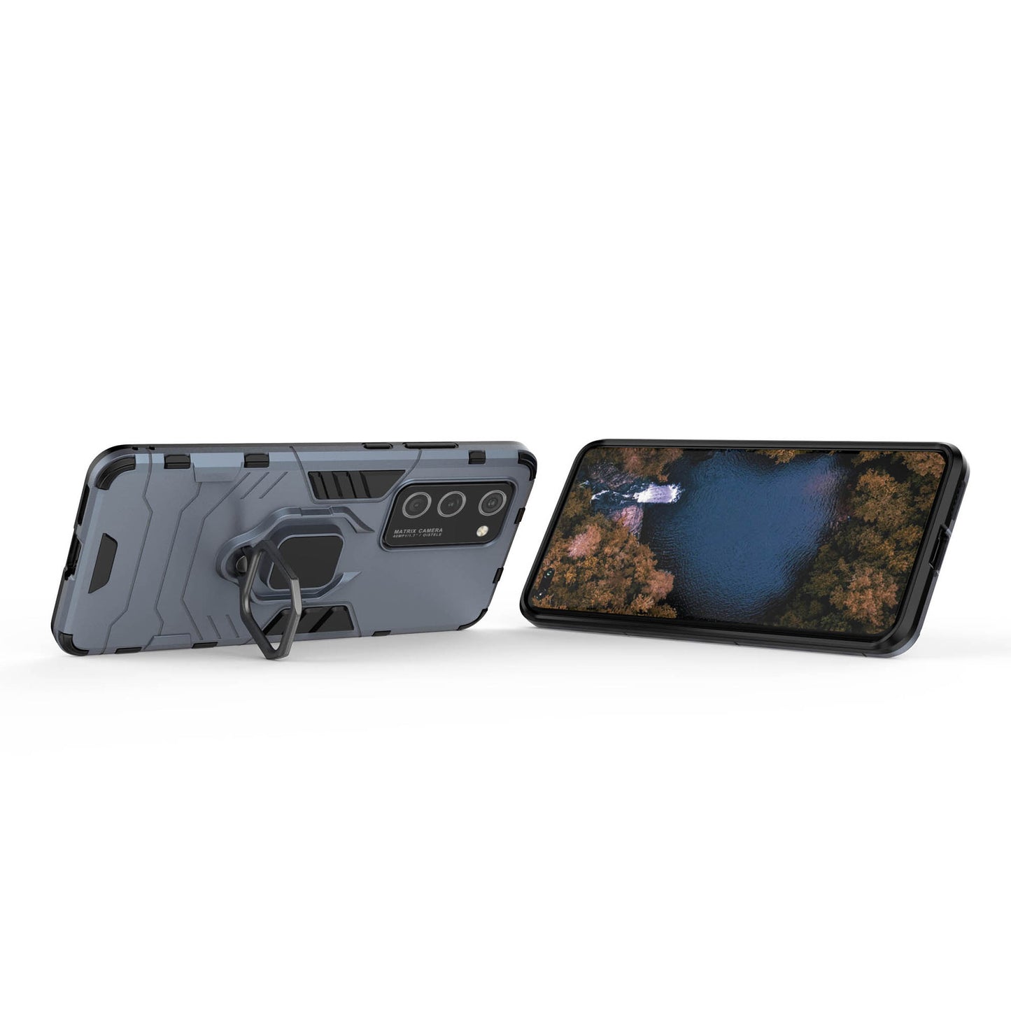Cool Guard Ring Holder PC TPU Hybrid Cover for Huawei P40 Pro