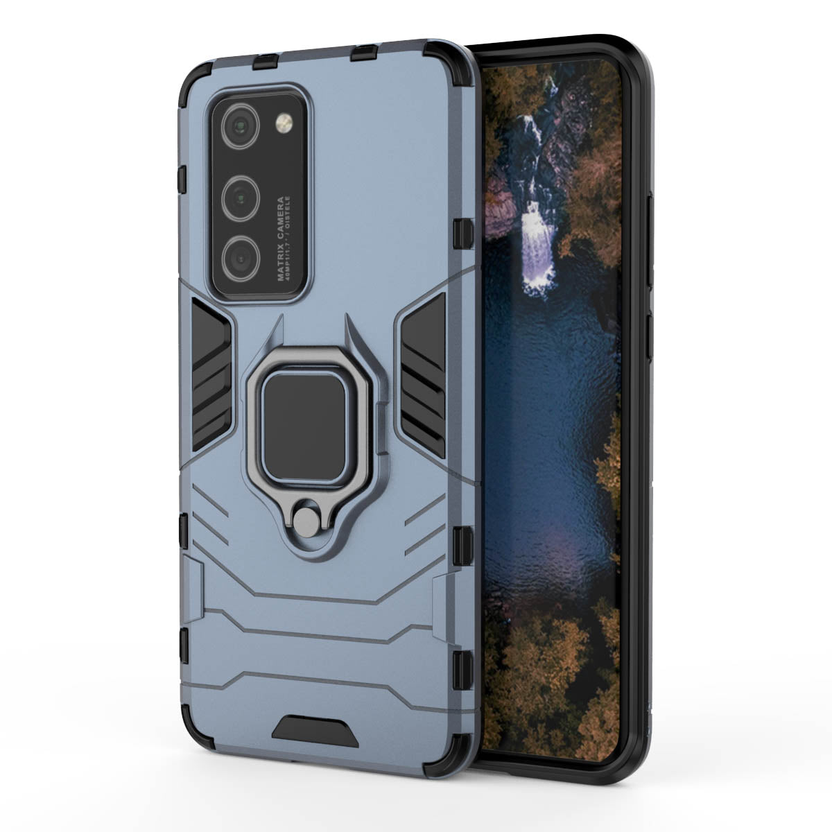 Cool Guard Ring Holder PC TPU Hybrid Cover for Huawei P40 Pro