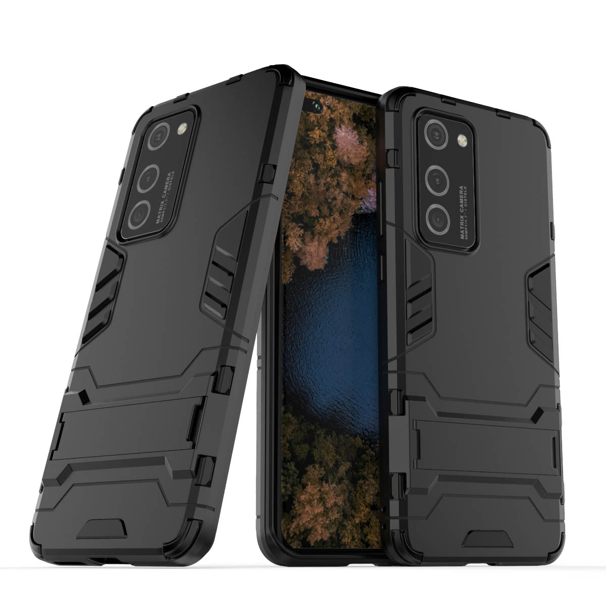 2-in-1 Plastic + TPU Kickstand Phone Shell Cover for Huawei P40 Pro