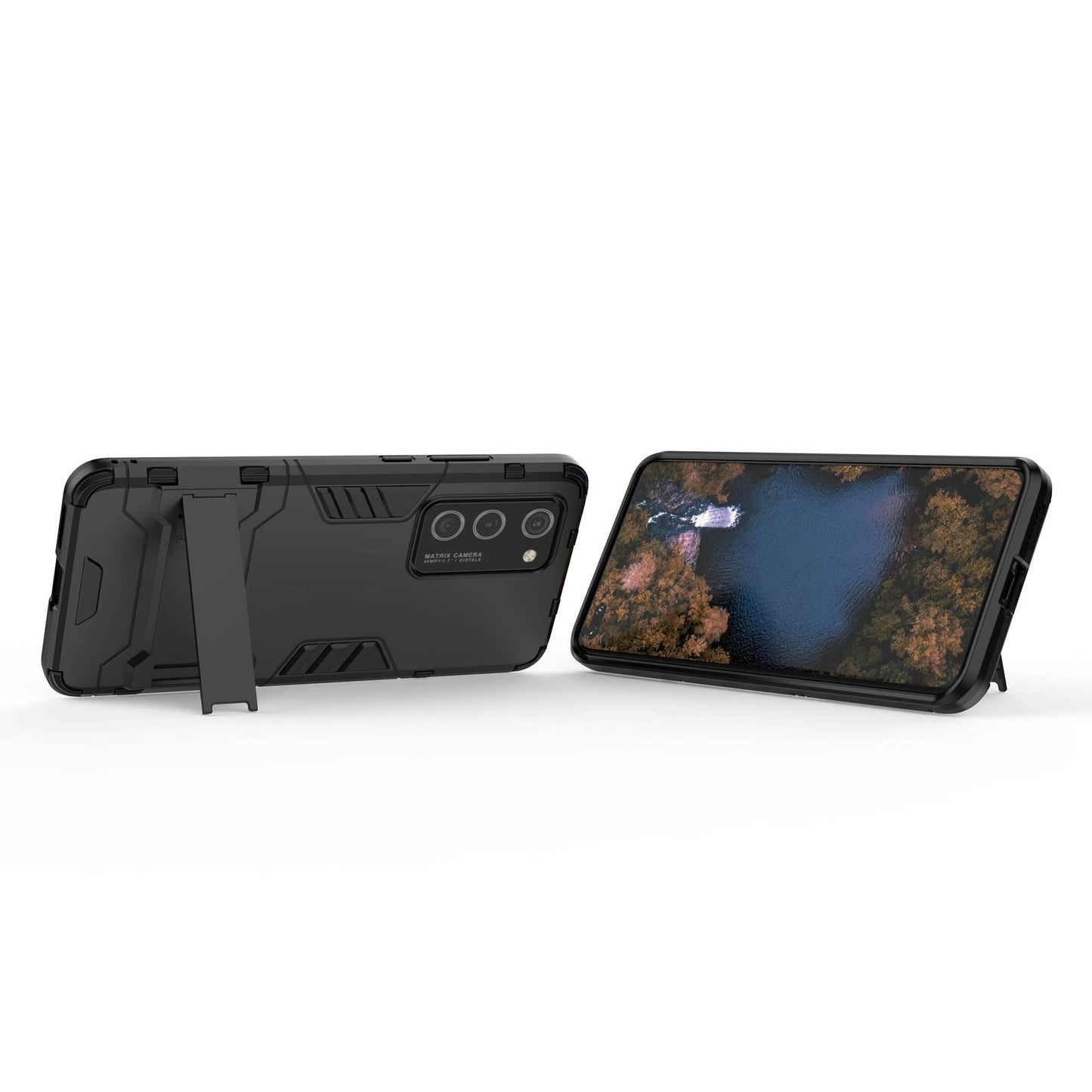2-in-1 Plastic + TPU Kickstand Phone Shell Cover for Huawei P40 Pro