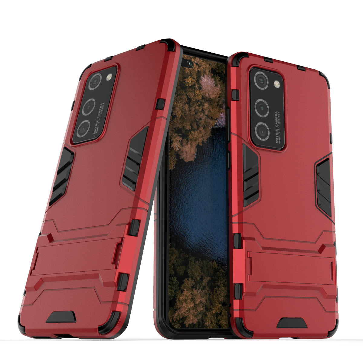 2-in-1 Plastic + TPU Kickstand Phone Shell Cover for Huawei P40 Pro