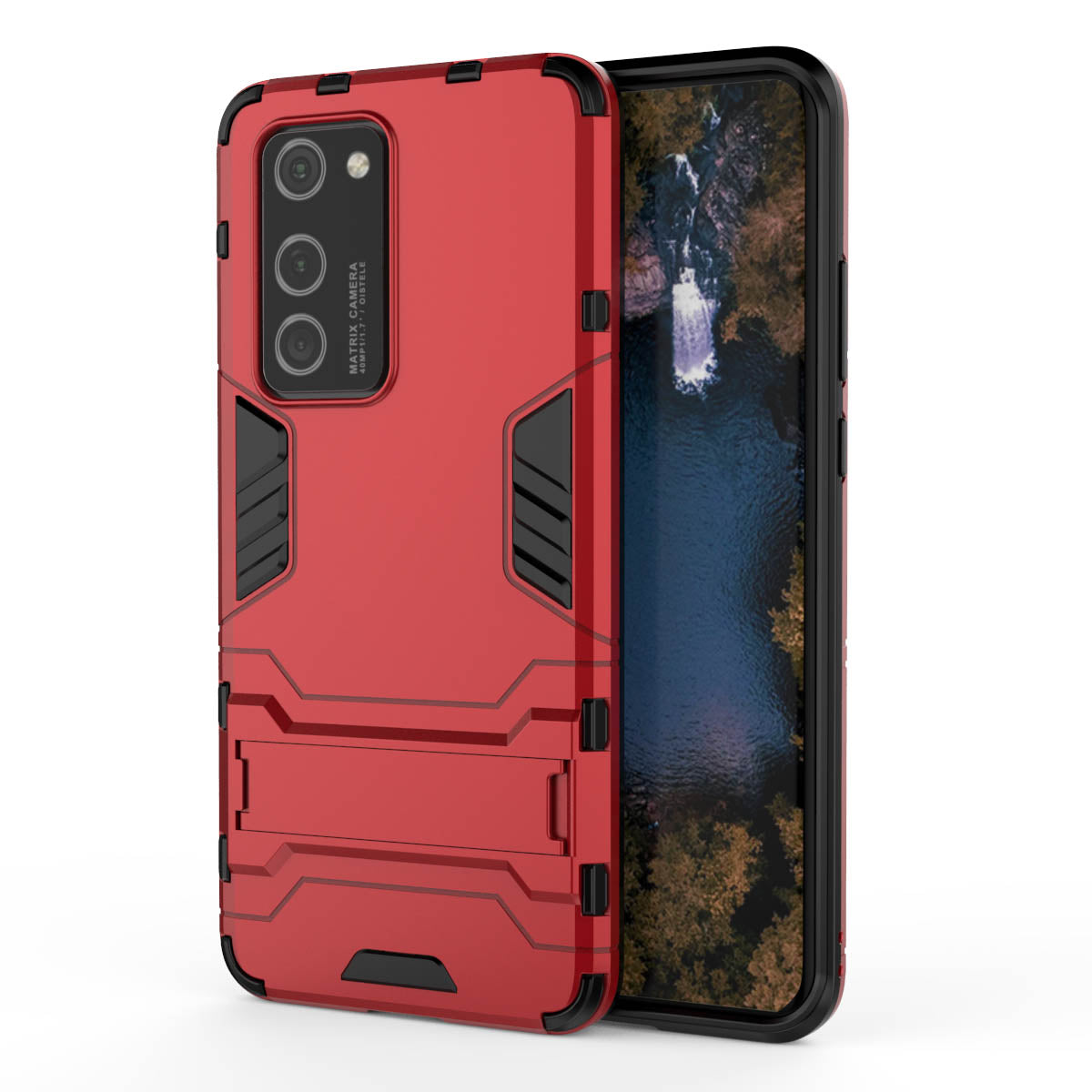 2-in-1 Plastic + TPU Kickstand Phone Shell Cover for Huawei P40 Pro